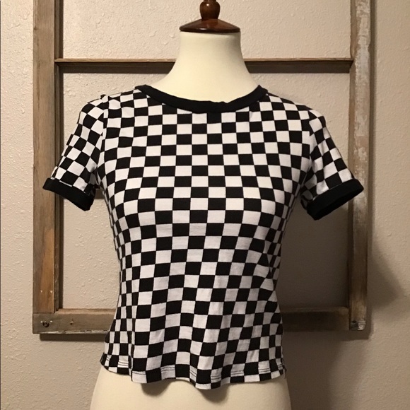 Occasion Tops - Occasion Checkered crop top juniors Size xsmall
